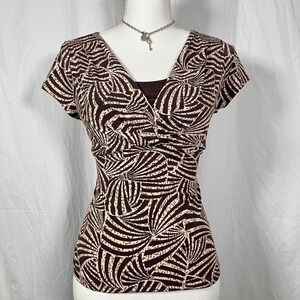 Perception Concept babydoll print top with ruched detailing